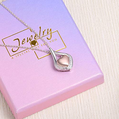 Cremation Jewelry 925 Sterling Silver Teardrop Urn Necklace for Ashes Heart Shape Memorial Keepsake Pendant for Human Ashes for Women Gift3