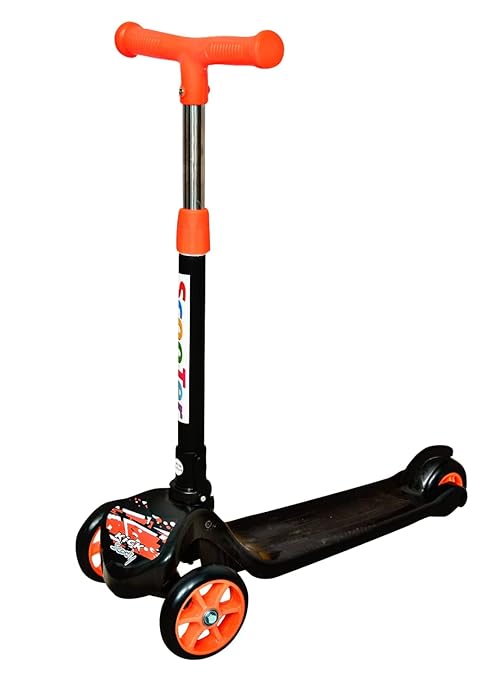Cosmo Baby Kick Scooter for Kids of Above 3 Years, for Boys, Girls, PU Wheels, 4-Level Adjustable Handlebar & Foldable Design & Wide Standing Board, Weight Capacity 75Kgs
