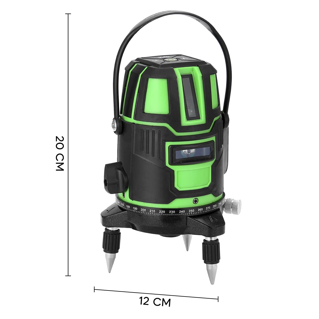Mediawave Store - Livella Laser Autolivellante 360°, Multilinea Verticale, Orizzontale, Raggio Verde, Ricaricabile, Livella Laser Autolivellante 360°