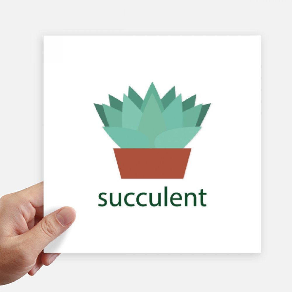 Pegatinas de cactus verde en maceta para pared y maleta pack de 4 unidades de 20x20 cm