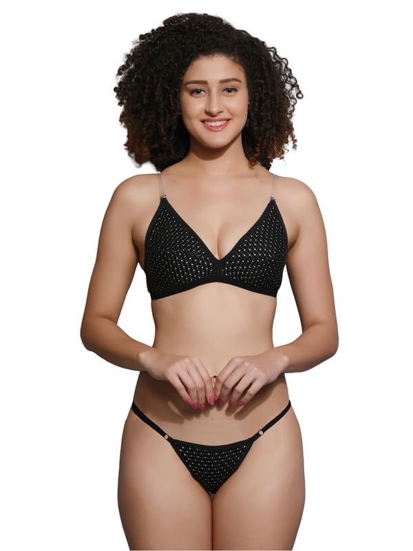 love maker | Bra Panty Set for Women | Sexy Lingerie Set for Women | Undergarments for Women Bra Panty | Innerwear for Women | Non Padded Bra for Women | Cotton Bra Panty for Women Daily use.-picture-55