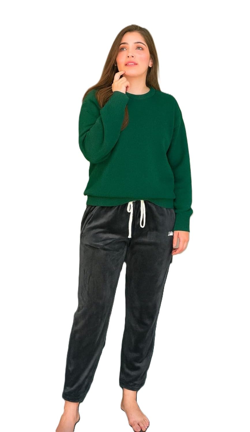Women's Flannel Warm Comfy Winter Plain Pajama Pant Pyjama Woolen Lower Track Pant Inside Fleece Straight Fit Pyjamas Plus Size for Girls-image-18