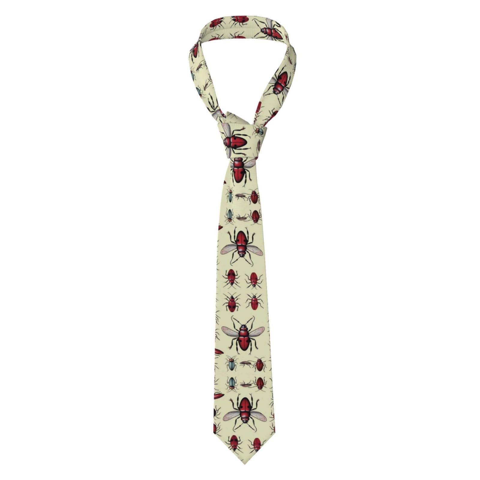 Yyhwhjde Men's Black Weird Bugs Prints Necktie - Soft And Comfortable Polyester Fiber Tie For Business, Work, And Special Occasions