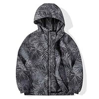 SUNDAY ROSE Girls Windbreaker Jackets Lightweight Water Resistant Coat Outwear with Hooded for Kids Green Daisy Size 10