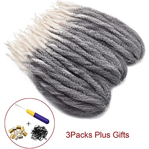 Ms.priceless 24 Inch Marley Hair Marley Twist Braiding Hair For Faux Locs For Butterfly Locs Long Afro Kinky Cuban Twist Crochet Hair For Black Woman Grey Color (T1B/Silver, 3Packs-24 Inch) #TOP5