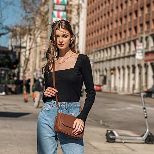 Image of EVVE Small Crossbody Bags for Women Trendy Flap Saddle Purses with Tassel Vegan leather Shoulder bag