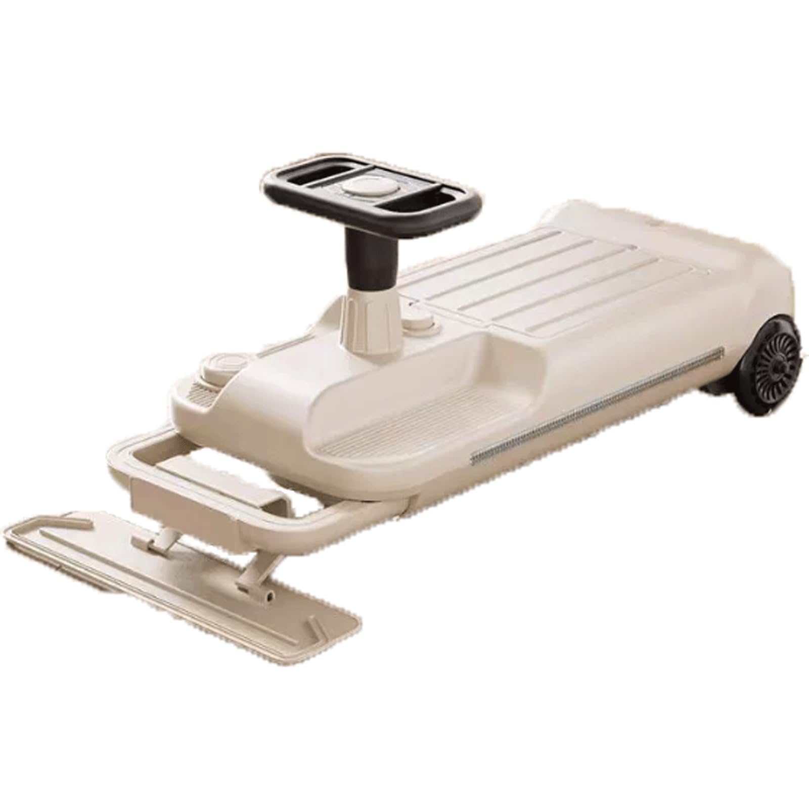 SDGBCXD Swing Car, Kids Go Kart Electric Wiggle Car Floor Cleaning Function Outdoor Ride On Toy for Ages 3 and Up(Beige)