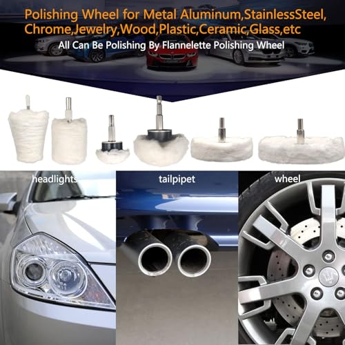Image of Do It Your Self 6 Pcs Buffing Wheel for Drill,Buffing Pad Polishing Wheel Kits,Wheel Shaped Polishing Tool for Metal Aluminum,Stainless Steel,Chrome,Jewelry,Wood,Plastic,Ceramic,Glass,etc Pcs:- (6)
