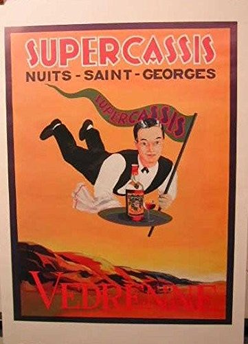 Super Cassis Vedrenne affiche rétro décoration murale salon 50x70