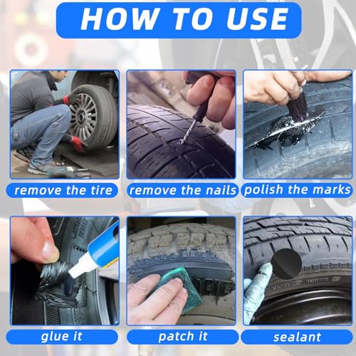 Image of 33PCS Tire Patch Roller Kit with 30PCS 3 Size Large Tire Patch for Car Grinding /Repair, Buffing Wheel, Inner Liner Scraper for Tire Patch Tools (32 /45 /55mm)