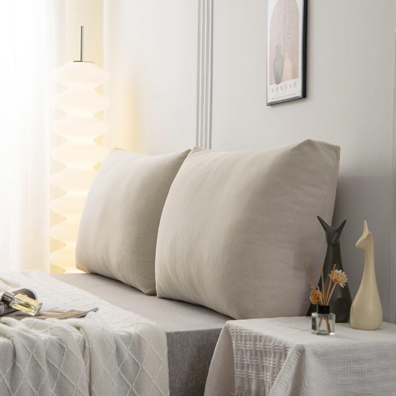 QTANZIQI Cuscino di Supporto Lombare in Velluto a Coste Nero per Divano e Sedia da Ufficio - Comodo Cuscino per Schienale 60x58x18 cm Ideale per Lettura e Supporto per la Vita - 1 PC