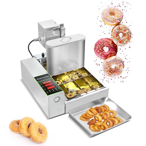 Koalalko Commerical 4 Rows Mini Donut machine, Donut maker machine,Stainless Steel Donut Making Machine, Auto Donut Maker, Mini Donut Machine,Large Capacity 1750pcs /h