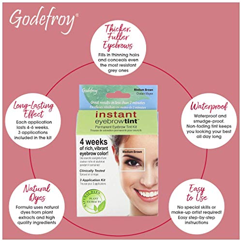 Godefroy Instant Eyebrow Tint Botanicals 3 Applications Included, Medium Brown by Godefroy - Image 3