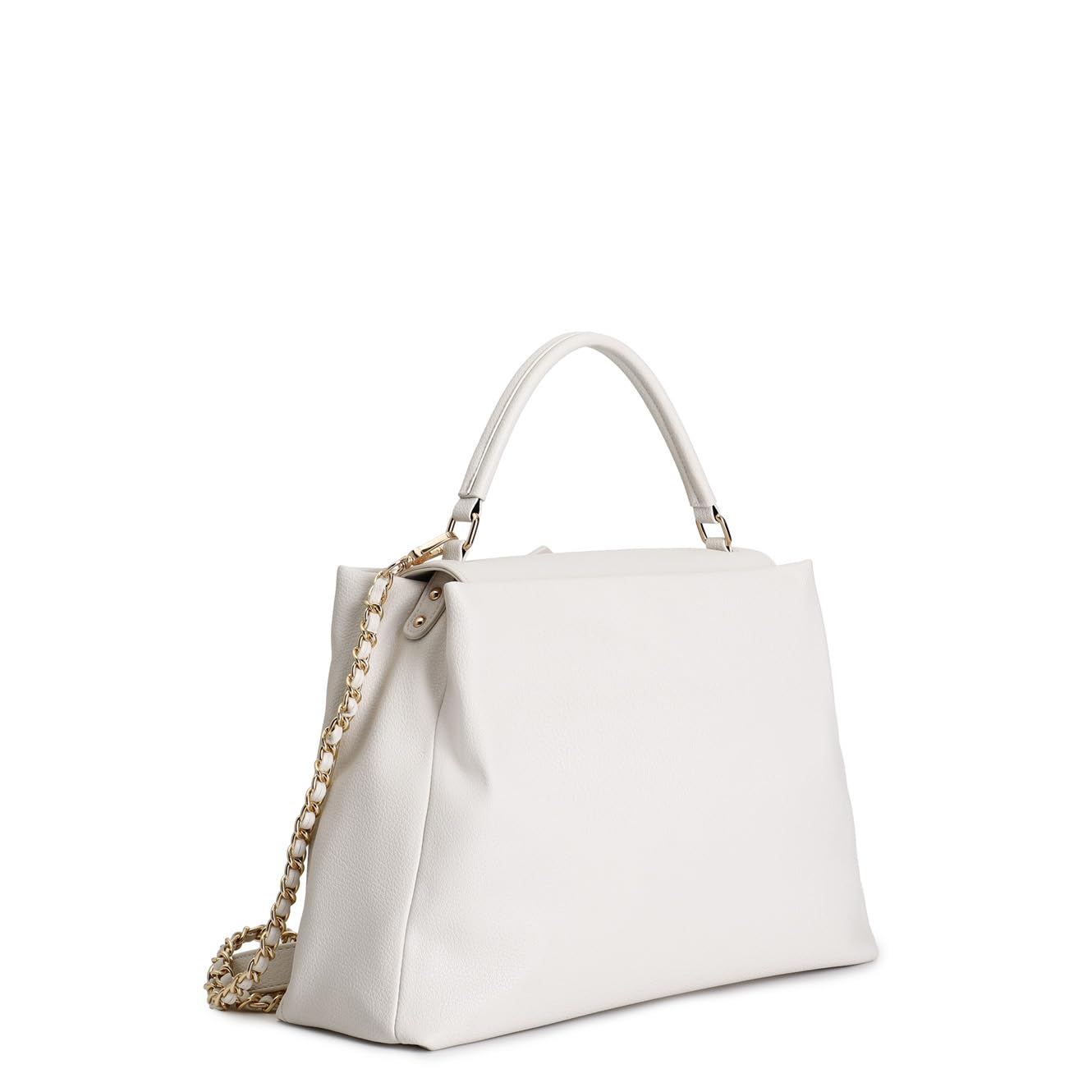 CAFèNOIR - Borsa Donna a Mano con Tracolla a Catena Removibile, Pattina Decorativa, Logo Metallo, Tasca Zip, stile Casual Chic Raffinato