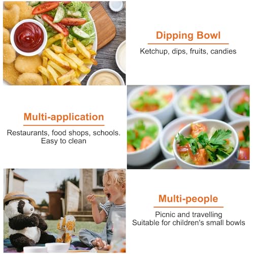 6 Pezzi Ciotole per Salsa, 9x2.5 cm Ciotoline per Aperitivo, Mini Set Aperitivo, Piatti per Salsa di Soia Adatto Cucine Ristoranti Bar, Ciotole Aperitivo per Salse, Spezie, Snack, Contorni, Sushi, BBQ - immagine 4