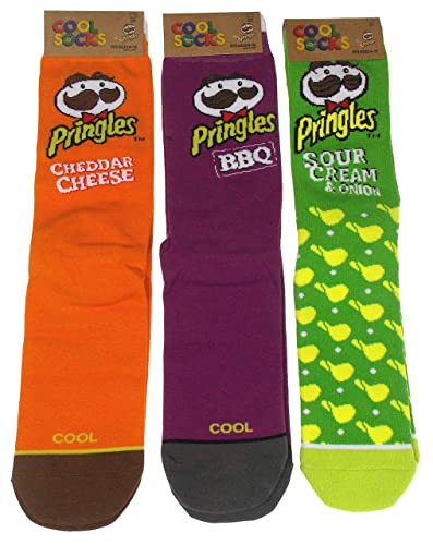 Pringles Sock Bundle - Sour Cream Onion, Cheddar Cheese & Bbq Pringles Socks 3 Pairs #TOP1
