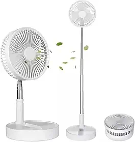 Ventilador Silencioso Portátil Dobrável Retrátil Bateria 7200mAh Recarregável