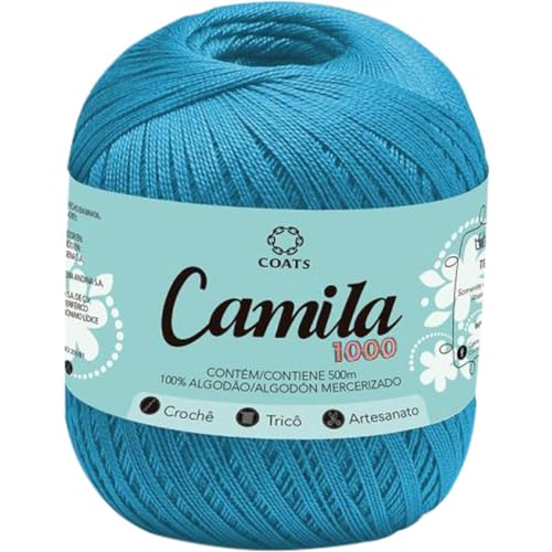 Linha para Croche, Coats Corrente, Camila, 00130, Azul Medio