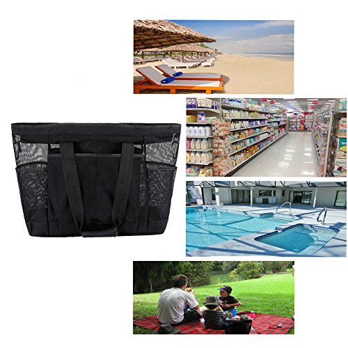 Mesh Beach Bag for Women -Extra Large Beach Tote Bag with 9 Oversized Pockets -Lightweight Market Grocery & Picnic Tote… - Image 5