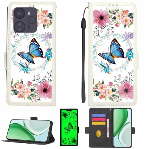 Kinetijy Case Compatible for Vocal V01 Phone Case Flip Cover [with Tempered Glass Screen Protector][RFID Blocking][Luminous Effect] LPT-LHD