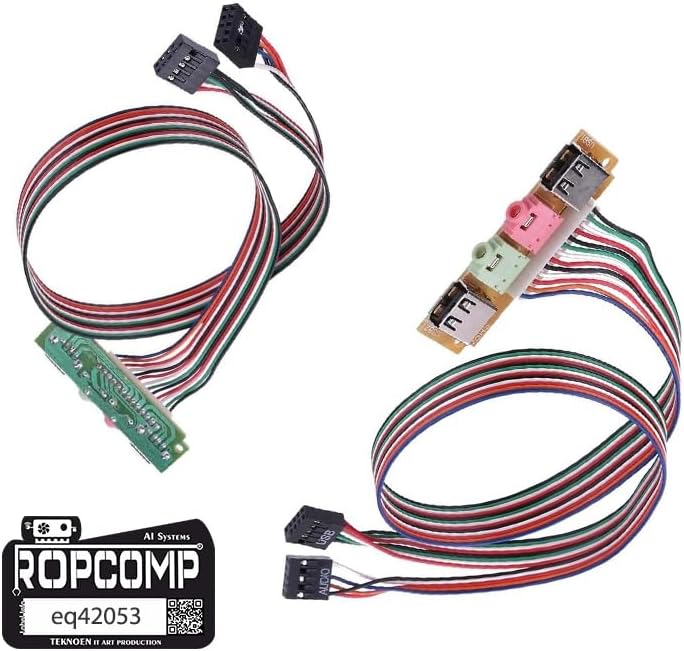 Ropcomp Pc Ön Panel 9 Pin Usb2 + 3.5mm Port Kulaklık + Mikrofon Kablosu - Görsel 6