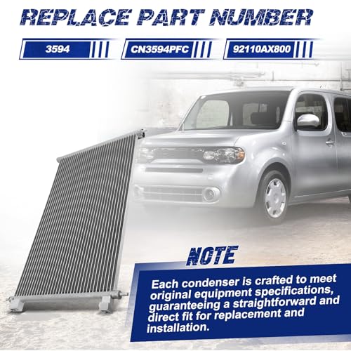 Image of Air Conditioning A /C Condenser Compatible with Nissan Cube Versa # 3594, CN3594PFC, 92110AX800