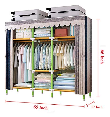 image for YOUUD Portable Closet 65 Inches Potable Wardrobe Clothes Closet, Color
