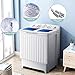 Giantex Portable Washing Machine, 20lbs Capacity, Twin Tub 2lbs Washer & 8lbs Spinner Combo, Compact for Apartment RV Dorms, Blue & White, GT24267-PE