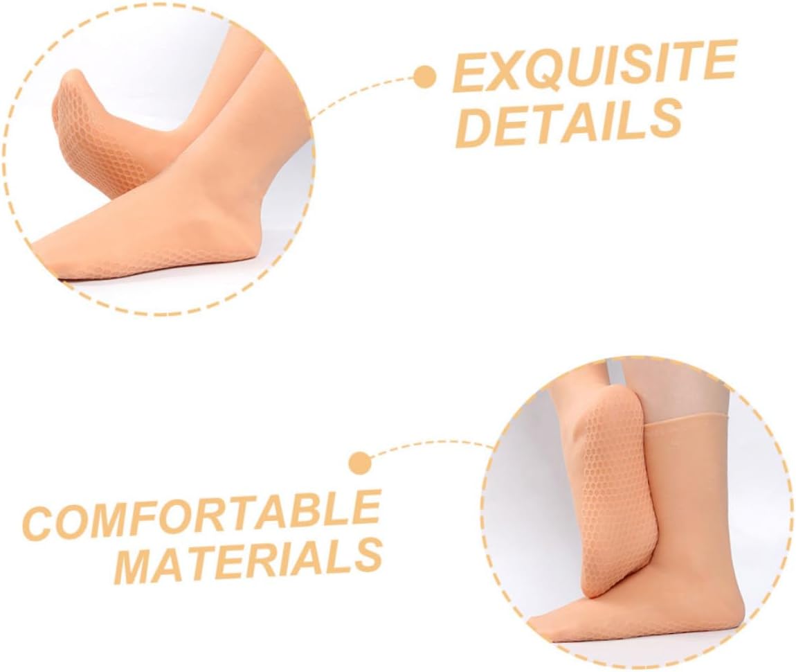 Reusable Gel Moisturizing Socks for Women Size L Full Foot Silicone Foot Care with Honeycomb Cushioning for Dry Cracked Heels and Overnight Moisturizing