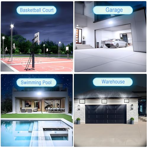 Miniatura 7 de 2 Piezas Focos Led Exterior 300w, Tkdaksy 1m Cable Blanco Frío 6500k Proyector Led Exterior, Resistente Al Agua Ip66 Foco Proyector Led, 30000lm Para Terrazas, Patios, Cuadrado, Parques, Garajes, Fábr