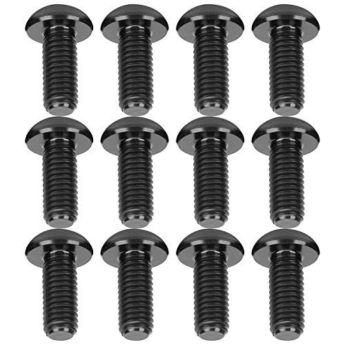 12Pcs Bike Disc Brake Rotor Screws, M5x12mm Alloy Bike Brake Disc Screws Disc Fixing Screws for Mountain Bikes, Road Bikes (Black)