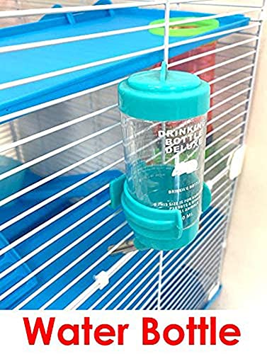 5-Floors Large Twin Tower Syrian Hamster Rodent Gerbil Mouse Mice Rat Home Cage with Crossover Tube Tunnel Expansible and Customizable with Hide House Running Wheel Food Dish Water Bottle