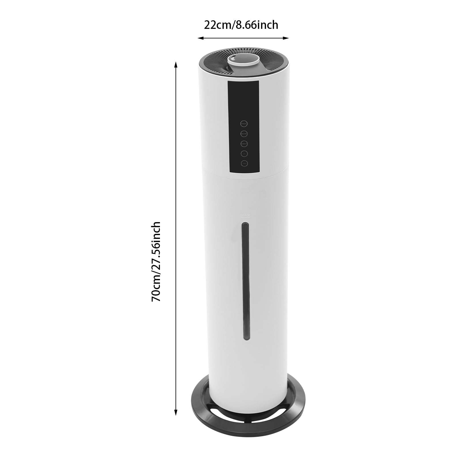Humidificador grande para el dormitorio, humidificador de 28 W y 8 L con funciones de esterilización, volumen de niebla ajustable en 3 niveles con indicador LED, apagado automático, temporizador y