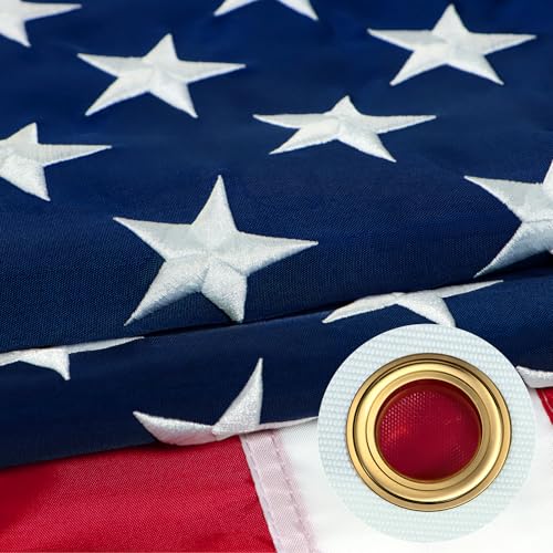 American Flags for Outside 3x5 Ft American Flag Outdoor Heavy Duty USA Flag residential US Flags High Wind Embroidered Stars Sewn Stripes Thick Spun Polyester UV Fade Resistant Brass Grommets