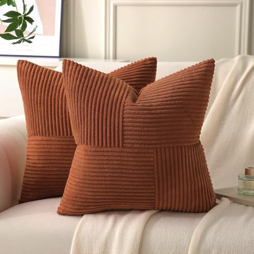 Yosodeko 2er Set Kordsamt Kissenbezug 45x45 Rostrot, Flauschig Boho Kissenhülle Kissenbezüge Sofakissen Couchkissen Dekokissen Zierkissenbezug Weich Deko für Couch Bett Sofa Wohnzimmer Yosodeko 2er Set Kordsamt Kissenbezug 45x45 Rostrot, Flauschig Boho Kissenhülle Kissenbezüge Sofakissen Couchkissen Dekokissen Zierkissenbezug Weich Deko für Couch Bett Sofa Wohnzimmer