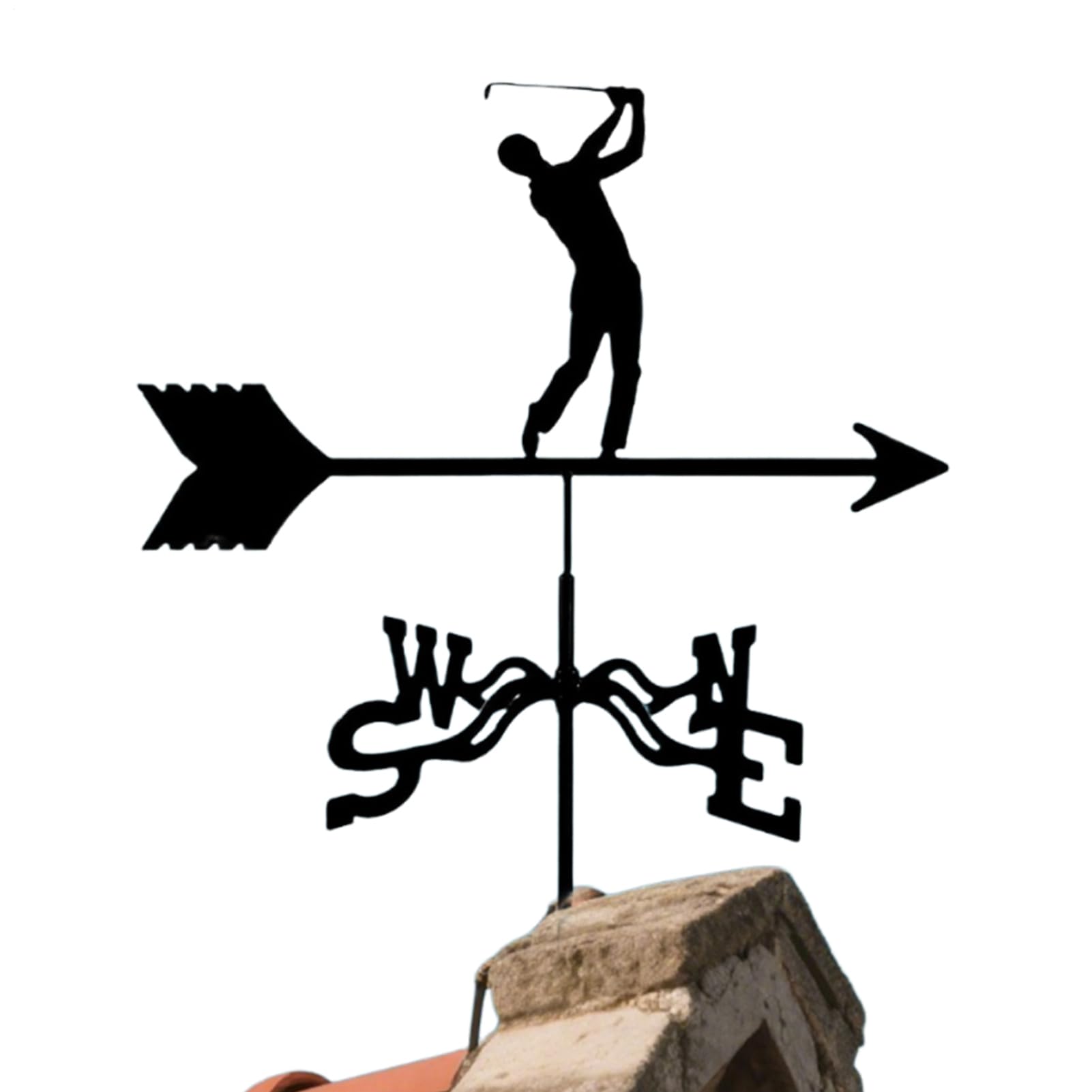 屋根取付用風見鶏 - ゴルフテーマガーデン風車 | パティオ ポーチ 庭用 屋根取付式風車