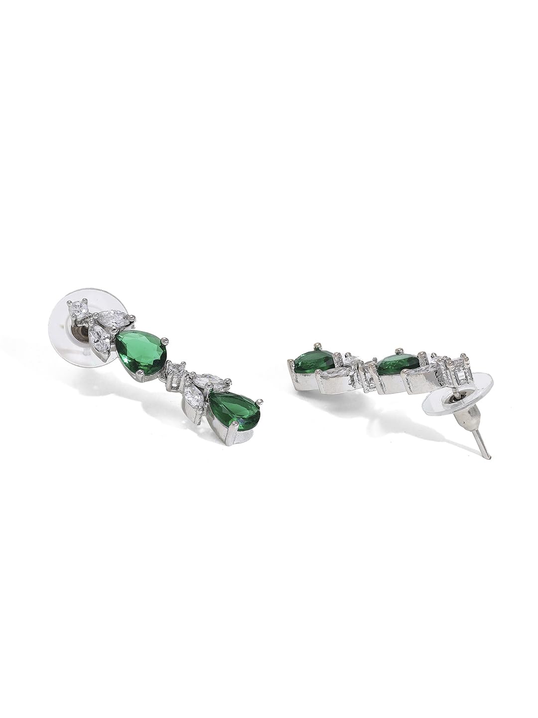 Silver-Plated Splendor with American Diamond Jewellery Set