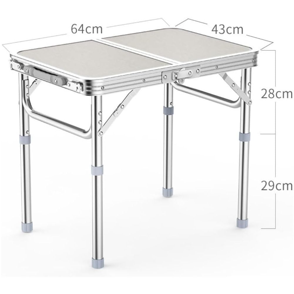 Przenośny składany stół kempingowy, lekki, regulowany, aluminiowy stół piknikowy na zewnątrz z podparciem z siatki, kompaktowy, mały stół kempingowy do podróży i wędrówek