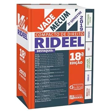 Capa do livro Vade Mecum Compacto de Direito Rideel - 2º Semetre 2019
