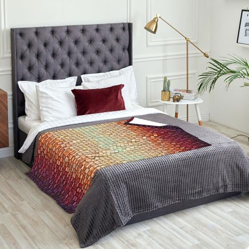 Couverture douce mosaïque colorée dégradée, le cadeau idéal pour le salon - 6