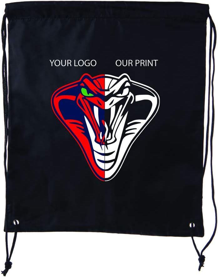 Mato & Hash Custom Drawstring Bags With Your Logo | 50PK Heavy Duty Reusable Drawstring Backpack - 50PK Black CE2500