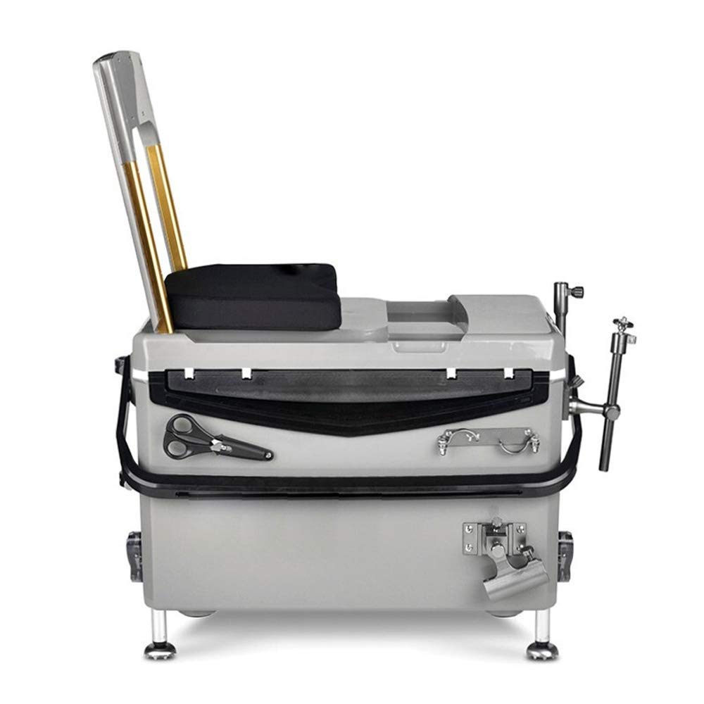 Fishing Box Without Installation Of Multifunctional Fishing Box Backrest For Outdoor Gray Easy To Store And Use (Color : Gray, Size : 53X31X37Cm)
