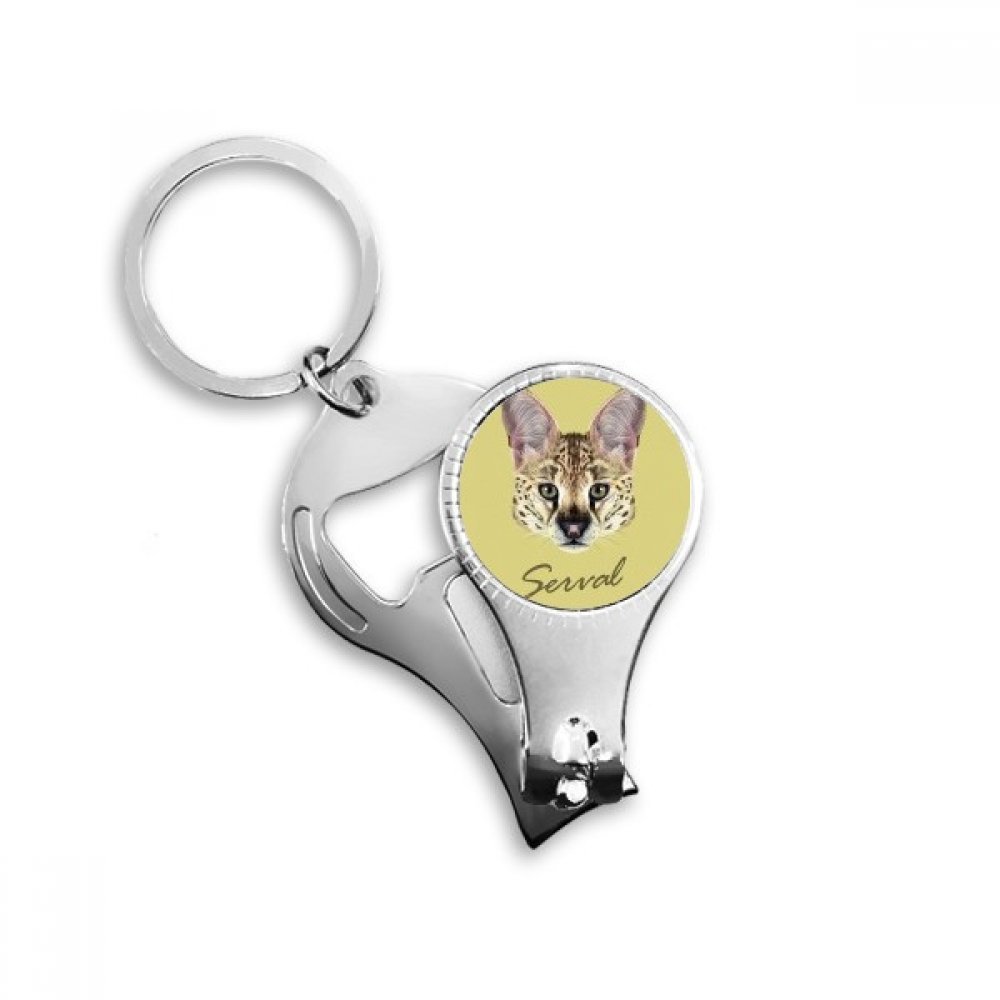 Porte-clés Serval en métal avec coupe-ongles et décapsuleur intégré pour voiture