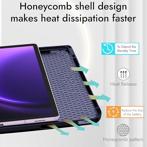 Image of TGK Smart Trifold Flip Case Cover for Samsung Galaxy Tab S9 FE 10.9 Inch /Tab S10 FE 10.9 inch with Pencil Holder (Blue)