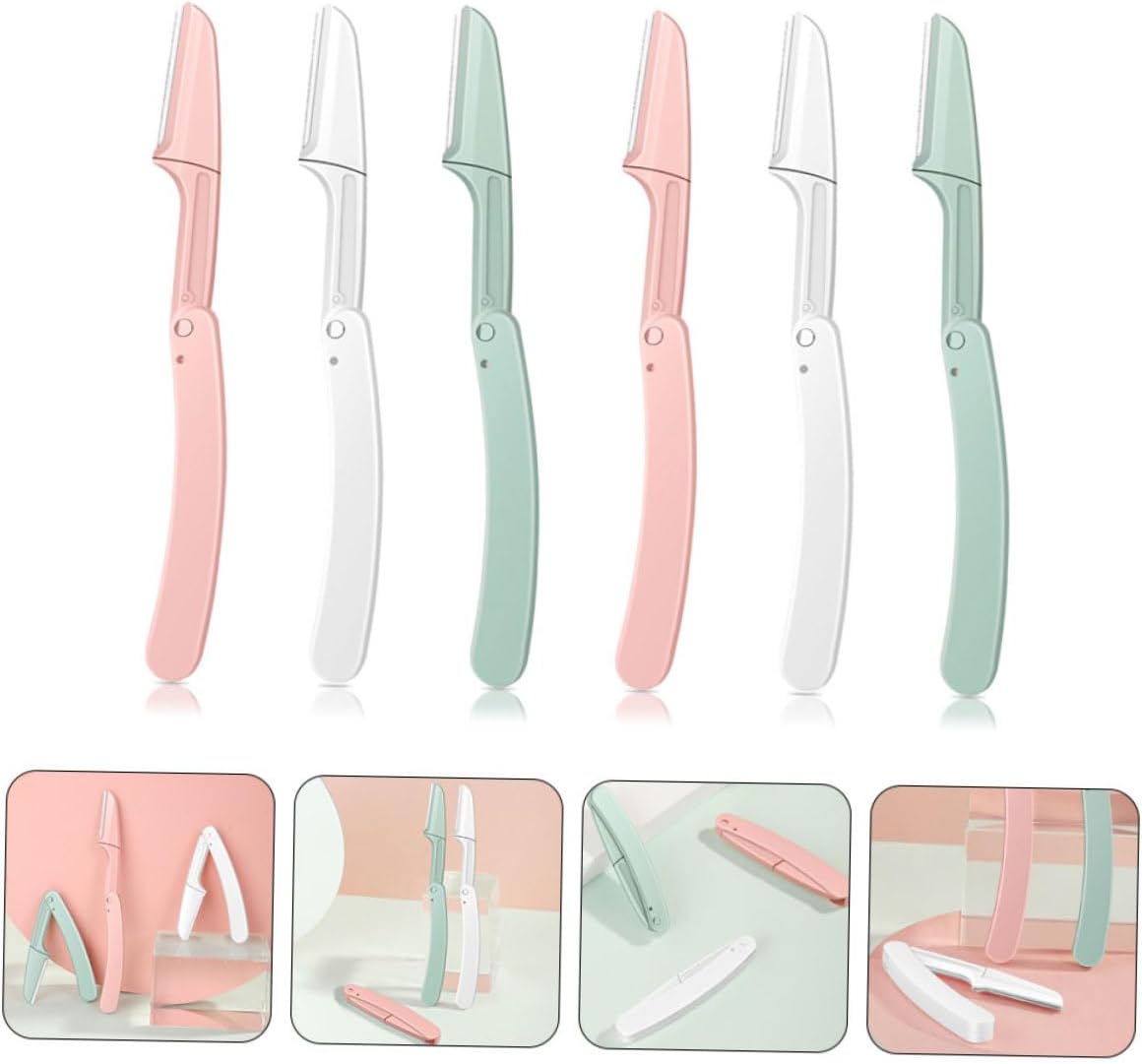 FRCOLOR 12pcs Face Razor for Women Eyebrow Razor Facial Hair Remover Trimmer Safe Gentle Grooming