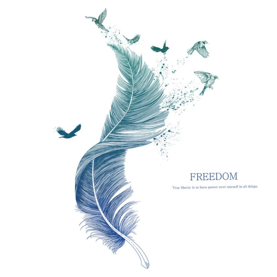 Takingup Wall Sticker, Self Adhesive Wall Decal Decorative Plumage Wallpaper for Living Room, Removable Stickers for Bedroom