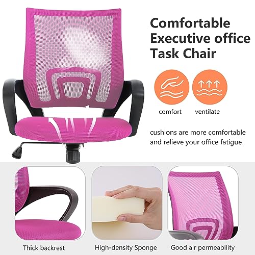 PayLessHere-Home-Office-Chair-Desk-Computer-Chair-Adjustable-Ergonomic-Chair-Lumbar-Support-Armrest-Executive-with-High-Density-Mesh-360-Degree-Swivel-Chair-for-Men-Women-Adults-Chair-Pink