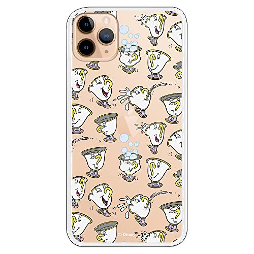 Fundas Iphone 11 Pro Max Disney Funda para iPhone 11 Pro MAX Oficial de La Bella y la Bestia Chip Potts Siluetas para Proteger tu móvil. Carcasa para Apple...