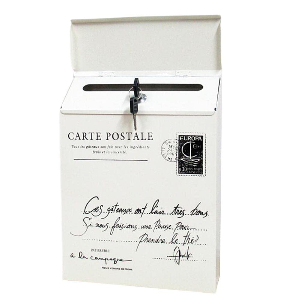 Pinakine® Creative Iron Mail/Letter/Post/Newspaper Holder Box Off-White_Small Letters-image-26