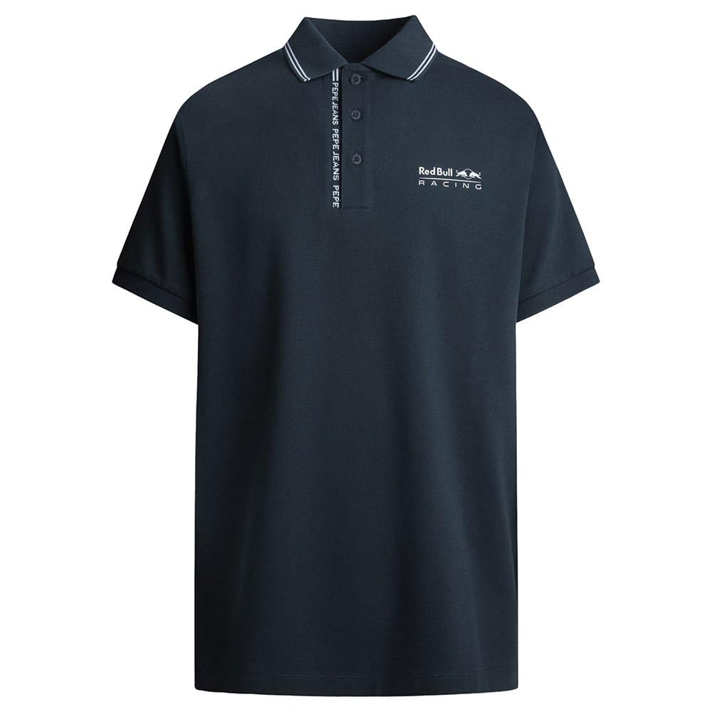 Pepe Jeans Men's Blue (Dulwich Blue) Red Bull Racing X Rbr Tipped Logo Polo Polo, M